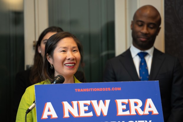 Louise Yeung speaks at the Charles A. Dana Discovery Center in Manhattan on Wednesday, Dec. 31, 2025, after Mayor-elect Zohran Mamdani appointed her as City Hall's new chief climate officer. (Barry Williams/ New York Daily News)