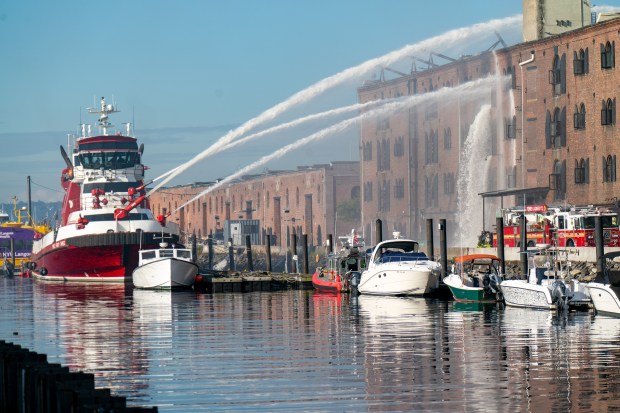 Several businesses were destroyed after a five-alarm fire broke out inside of 481 Van Brunt Street in Brooklyn on Wednesday September 17, 2025. 2335. Photos taken on Thursday September 18, 2025. 0859. (Theodore Parisienne / New York Daily News)