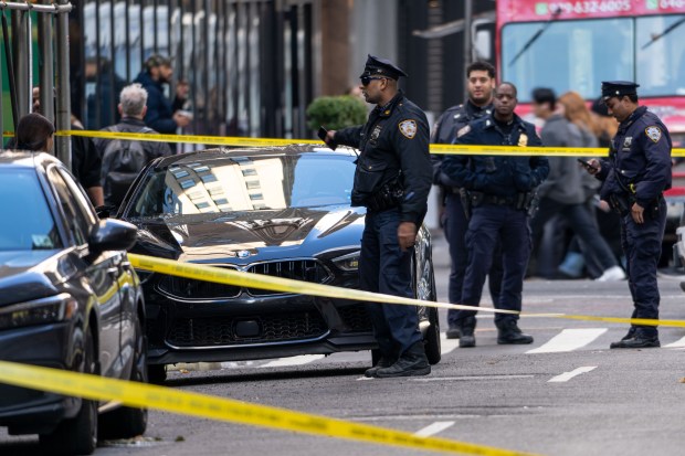 Police investigate after New York Jets cornerback Kris Boyd was shot on W. 38th St. in Manhattan on Nov. 16.