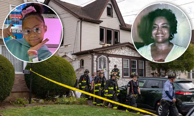 Joyce Buncom, 95 (inset, left) was killed and her 6-year-old great-granddaughter Aylani Burgos (inset, left) was critically injured in a fire at the family's home in St. Albans, Queens on Sunday morning.