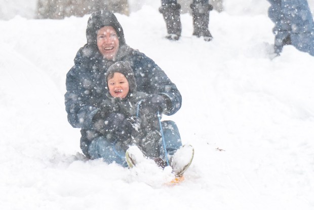 Snowfall in New York City on Sunday December 14, 2025. (Theodore Parisienne / New York Daily News)