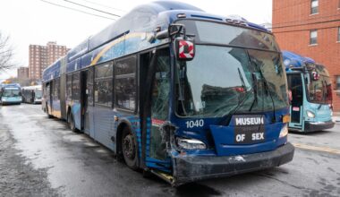 Frightening scene on Bronx MTA bus as driver loses control, slams into cars