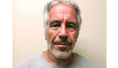 FILE - This photo provided by the New York State Sex Offender Registry shows Jeffrey Epstein, March...