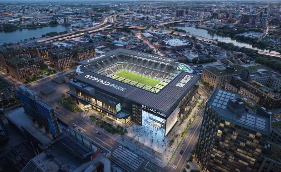 A rendering of the NYCFC soccer stadium