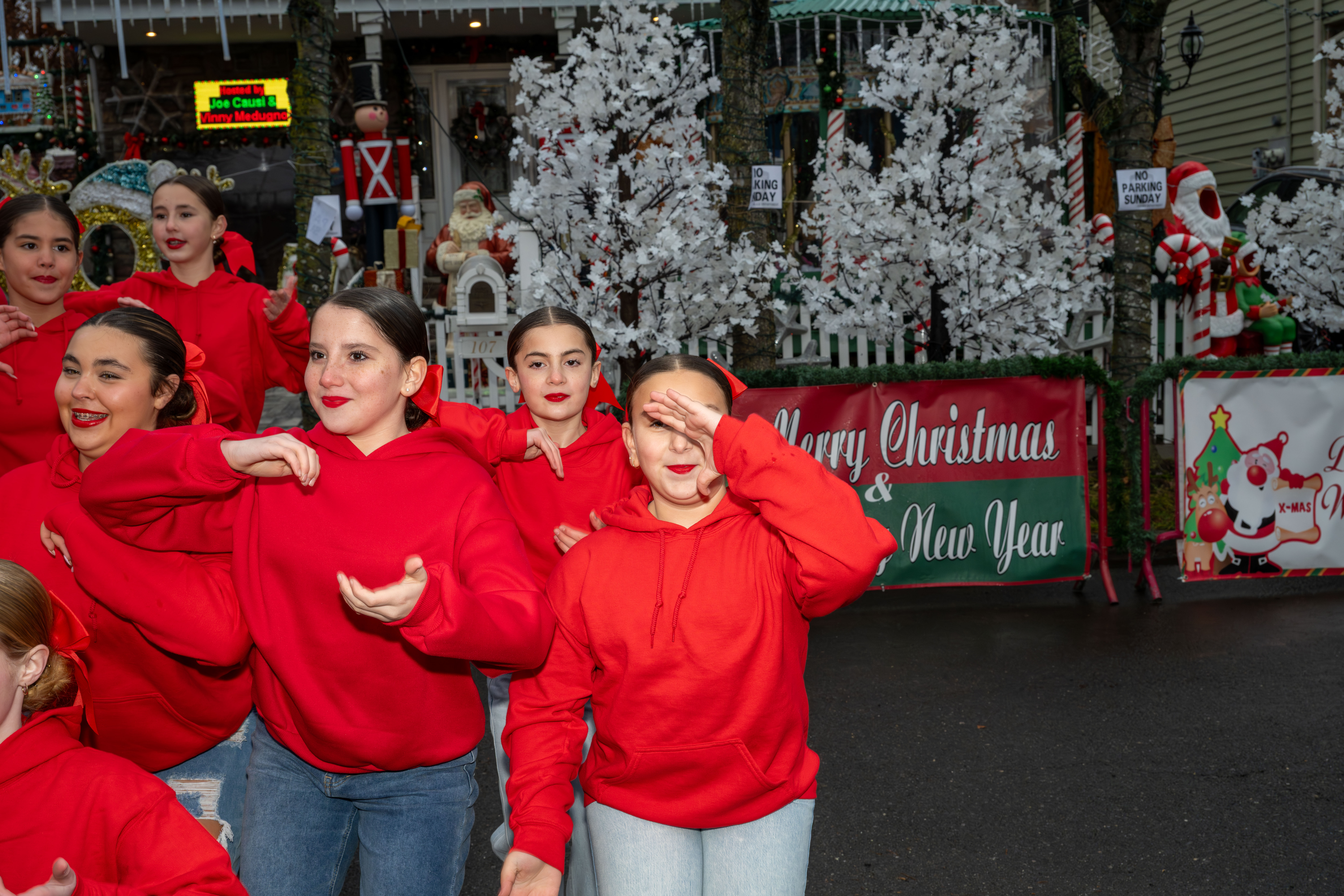 Barnes Intermediate School (I.S. 24) Dance Company entertains the crowd at Staten Island’s famous “Lights For Life” Christmas display at the home of Joseph and Marisa DiMartino on Sunday, November 30, 2025, in Charleston. (Owen Reiter for the Advance/SILive.com)