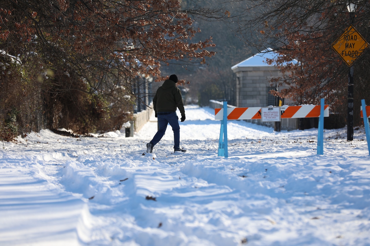 Snow and ice at parks on Staten Island