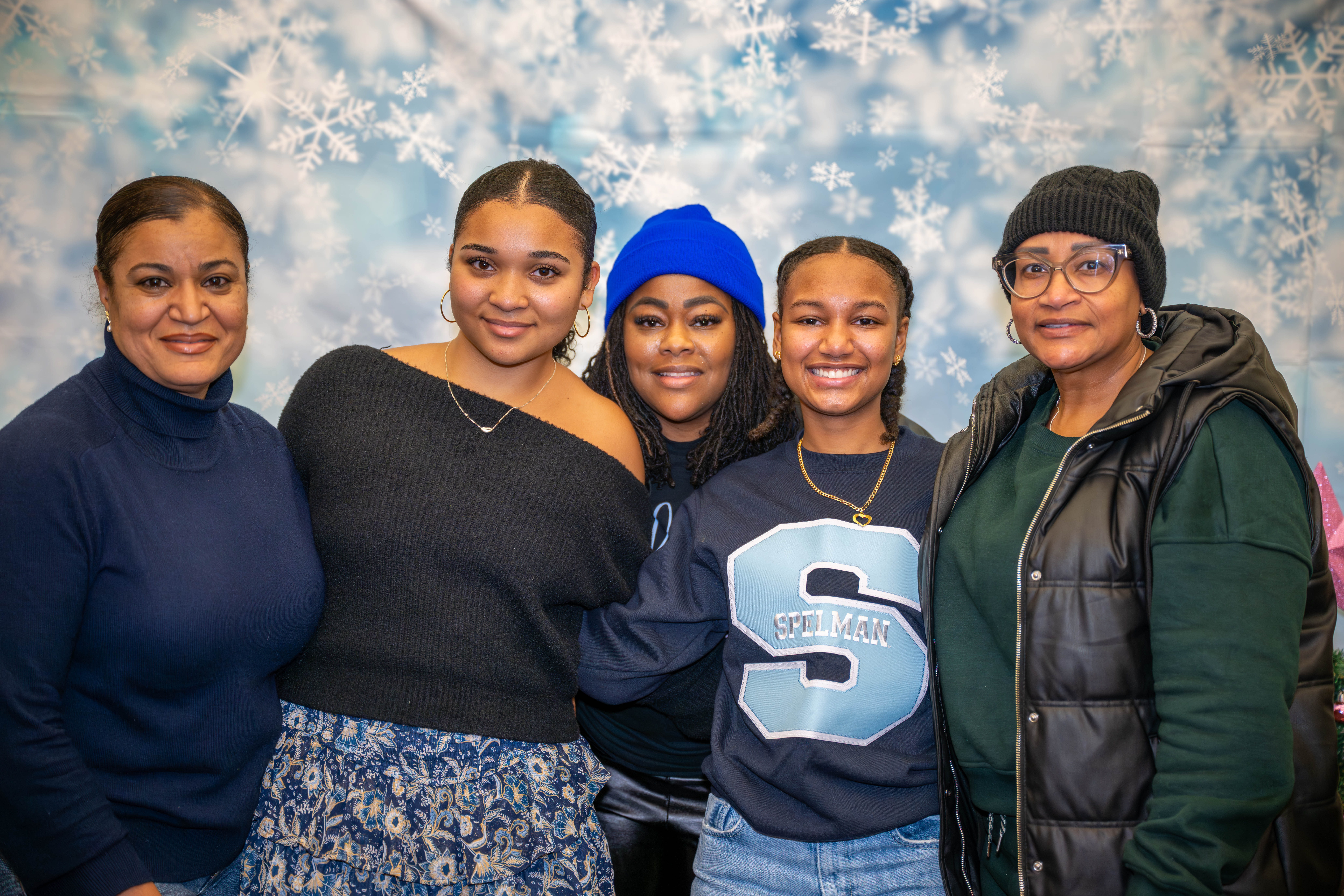 From the left, Martine Henriguez, her daughter Sophie, 16, Shelly -Ann Edwards, Kamora Freelend, and her mother Lakema at a meeting of Jack and Jill of America, Staten Island Tweens at the College of Staten Island in Willowbrook on Saturday, Dec. 20, 2025. (Owen Reiter for the Advance/SILive.com)