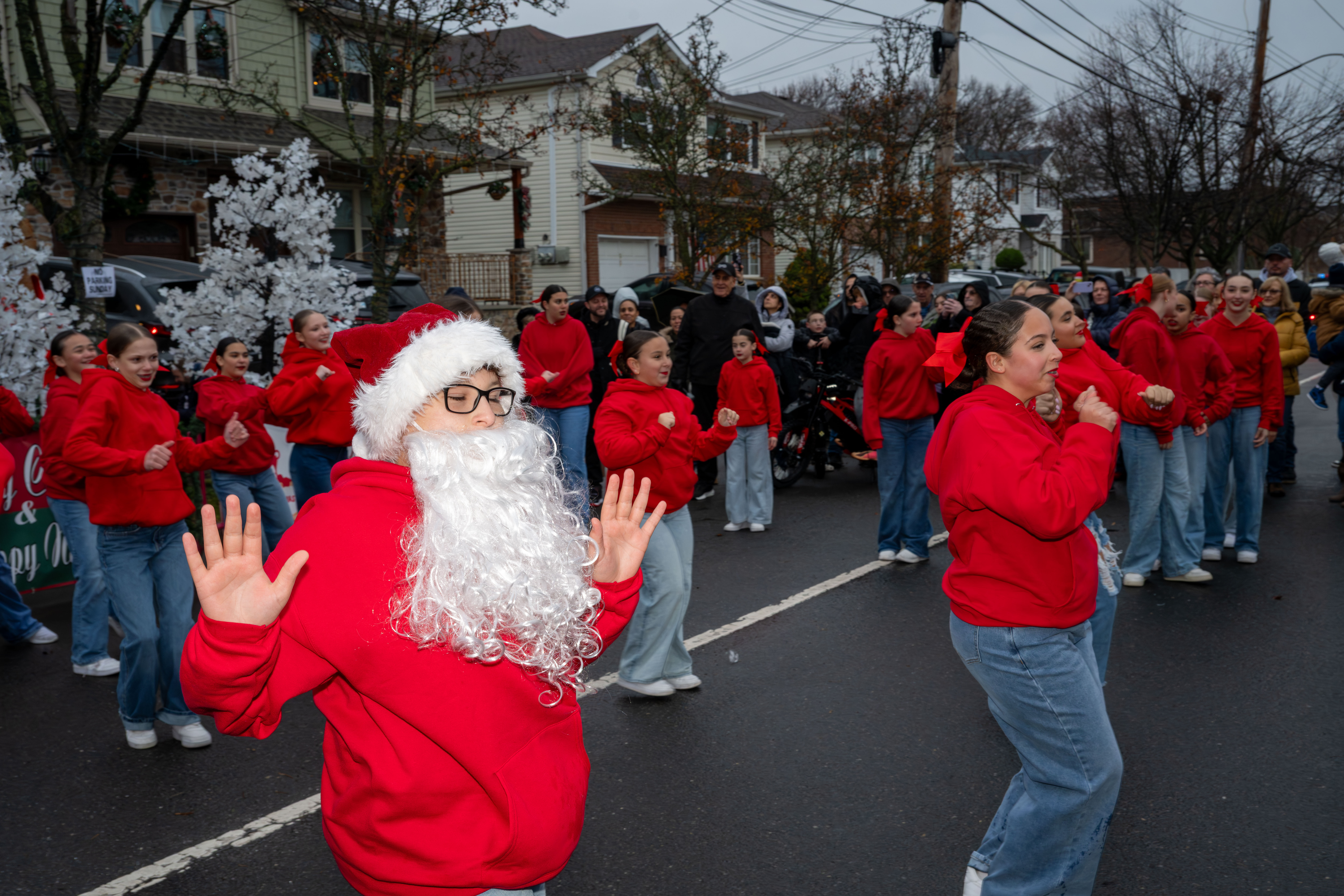 Barnes Intermediate School (I.S. 24) Dance Company entertains the crowd at Staten Island’s famous “Lights For Life” Christmas display at the home of Joseph and Marisa DiMartino on Sunday, November 30, 2025, in Charleston. (Owen Reiter for the Advance/SILive.com)