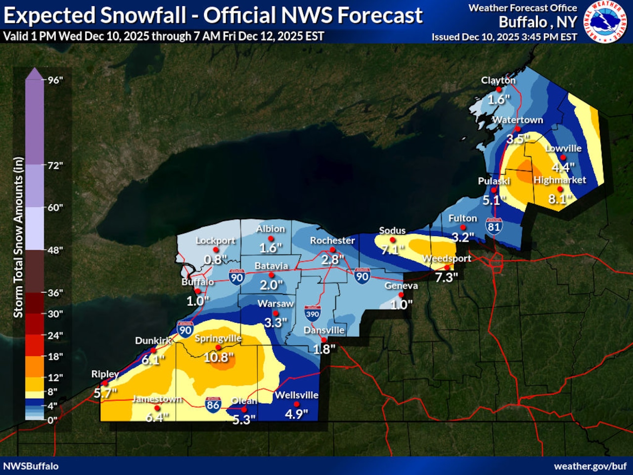 Snow upstate on Dec. 10, 2025