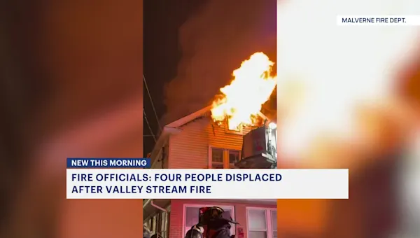 Four people displaced after Valley Stream fire