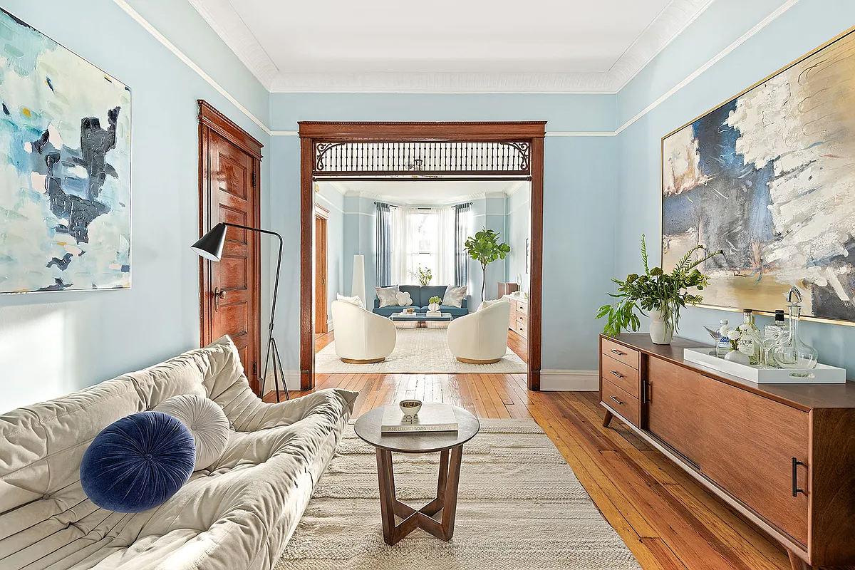 parlors with blue walls