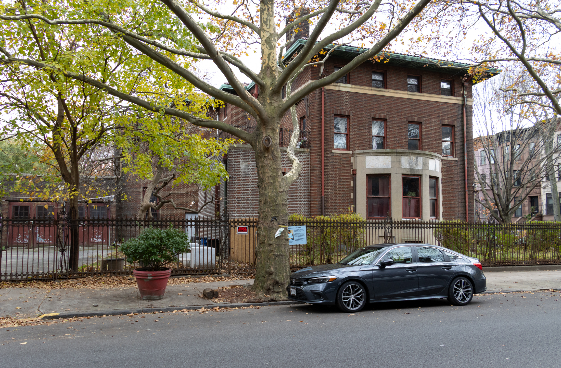 brick house on a corner