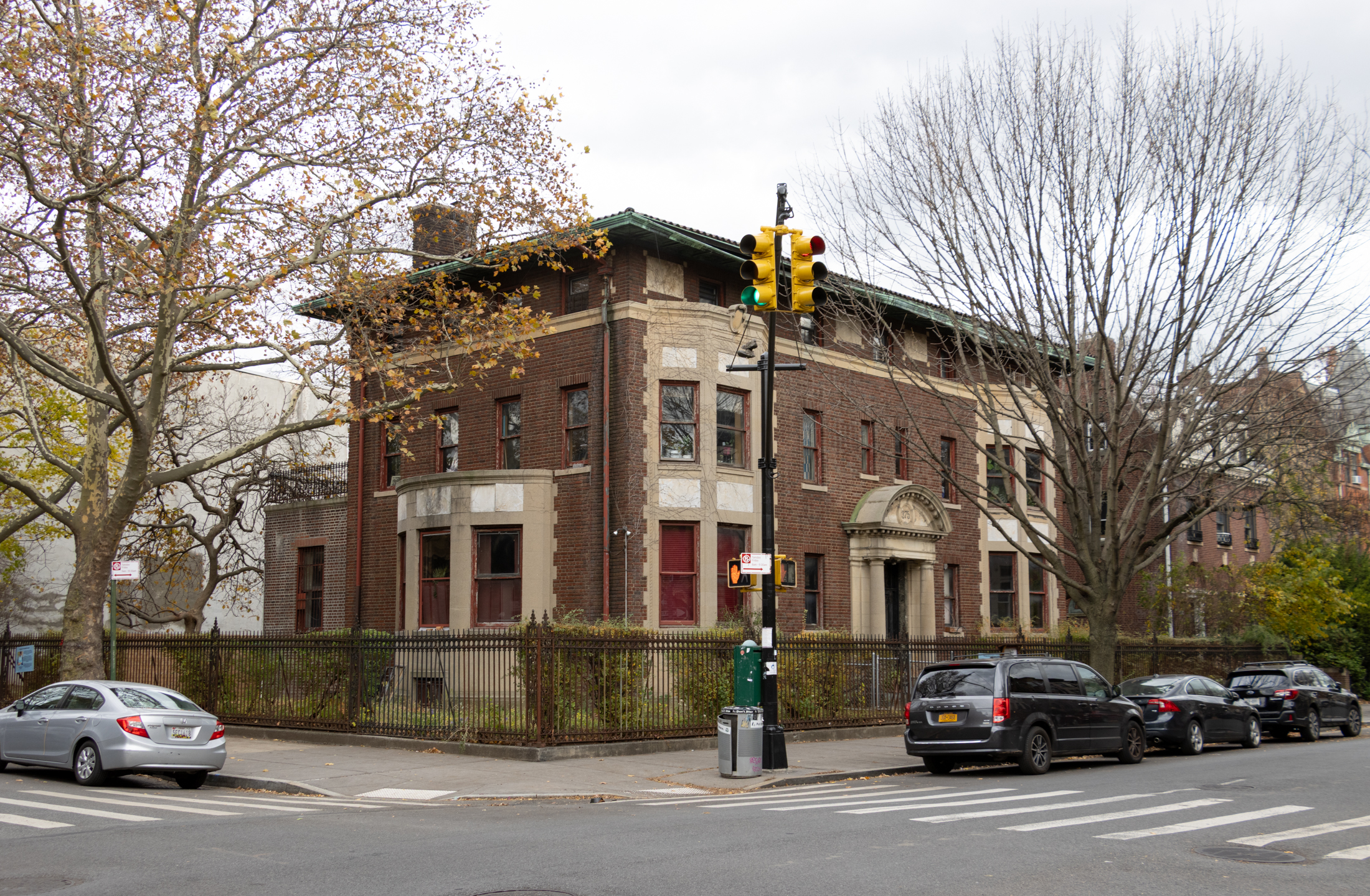 brick house on a corner