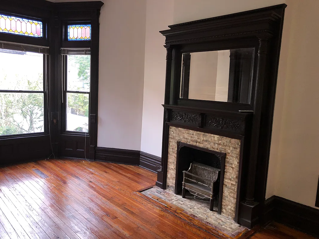parlor with mantel