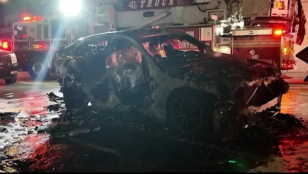 Multiple cars destroyed after catching fire in Van Nest