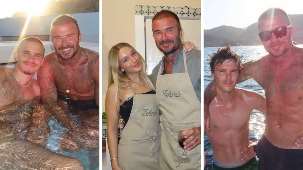 David Beckham with his kids