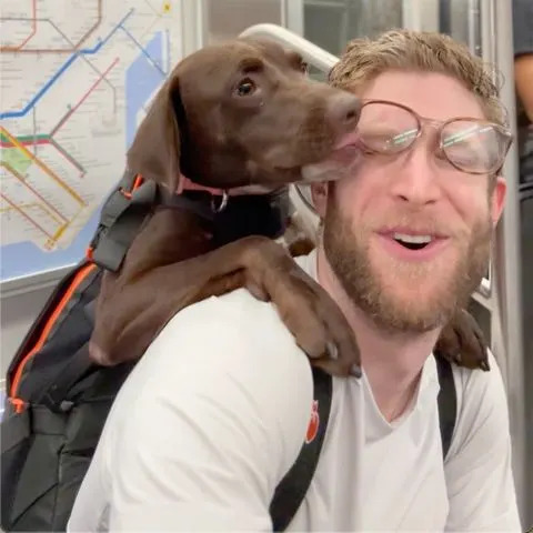 courtesy bryan reisberg Bryan Reisberg with shelter dog Lucy Goosey