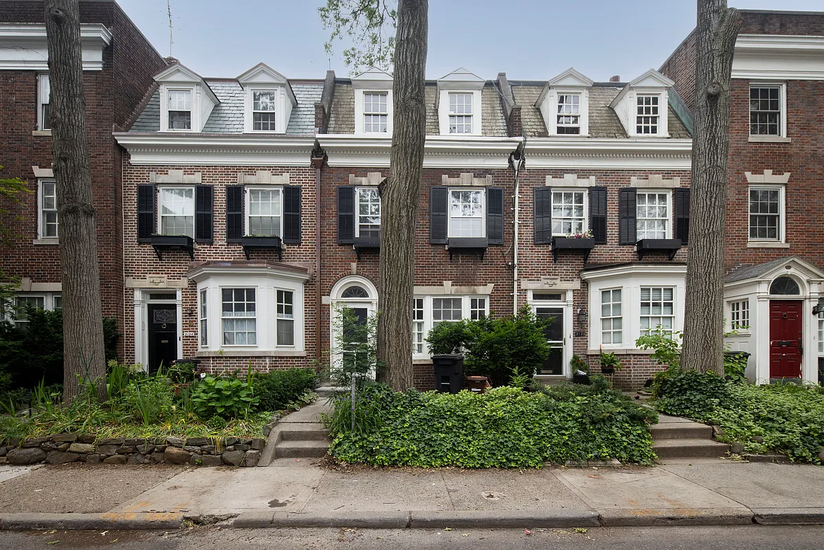 flatbush- brick exterior of a neo-federal row house