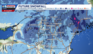 Slippery travel in Vermont, New York Tuesday with widespread snow expected