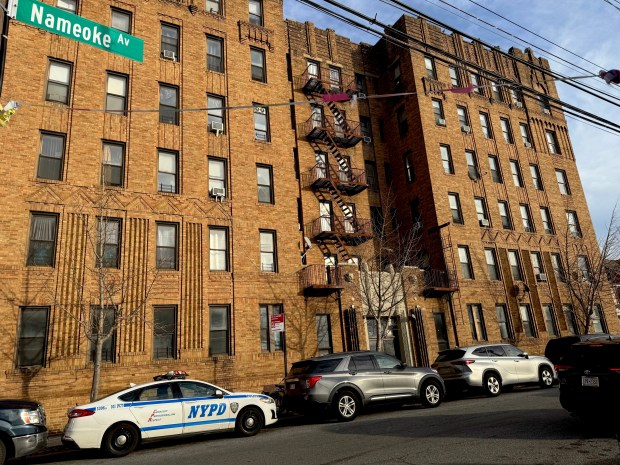 Police responding to a 911 call about a father-son dispute showed up at an apartment building at Nameoke St. near Central Ave. in Far Rockaway about 12:25 a.m. Sunday.