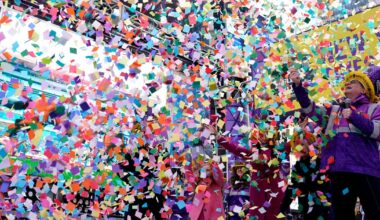 New Year's Eve confetti test today in Times Square