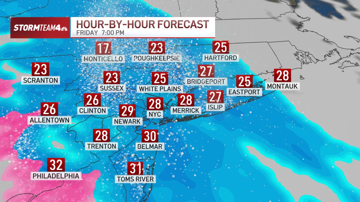 When will the snow start? See hourly radar projections for our winter storm – NBC New York