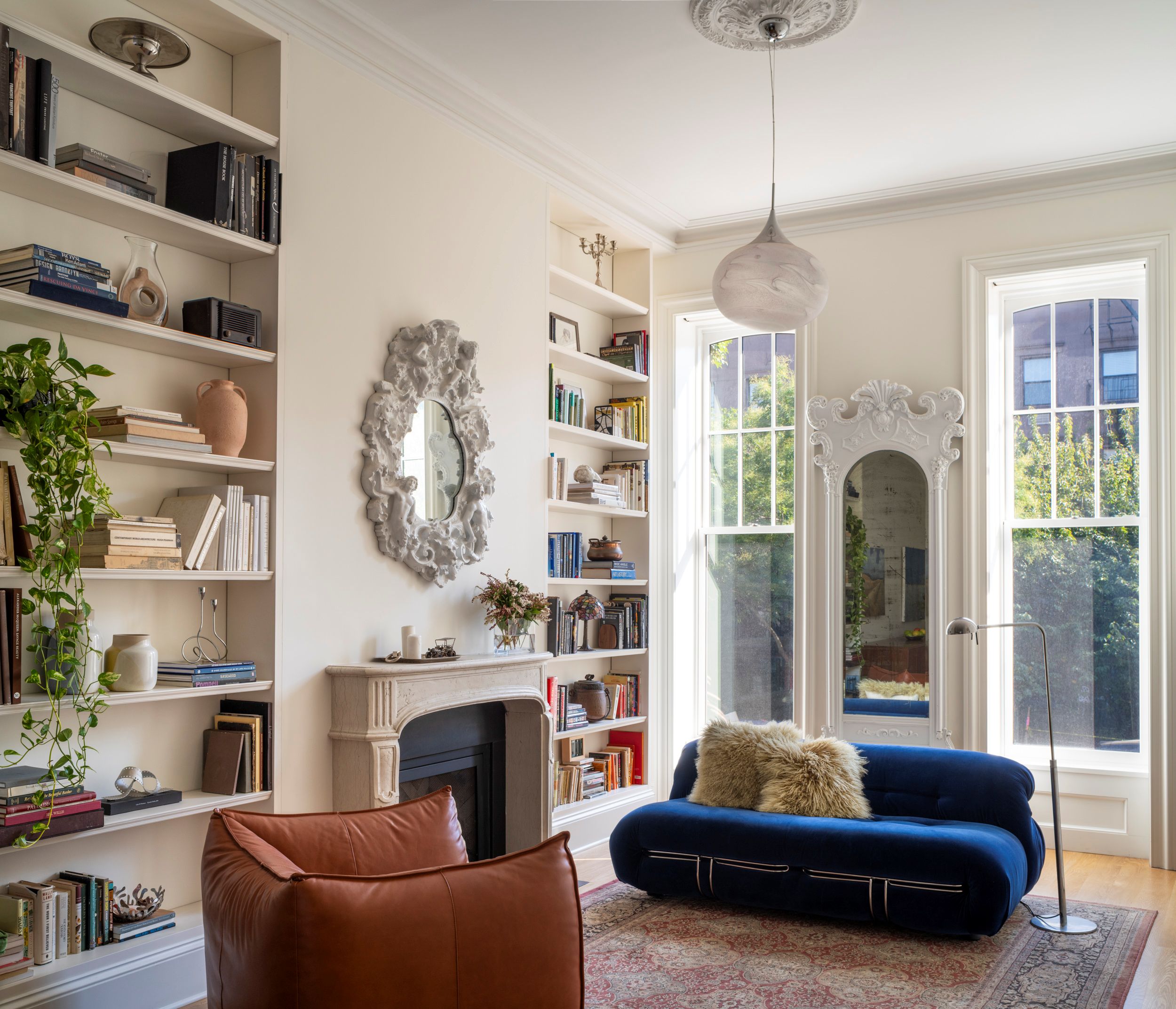 LIVING ROOM BLUE SOFA