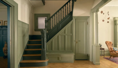 hall with stair painted green