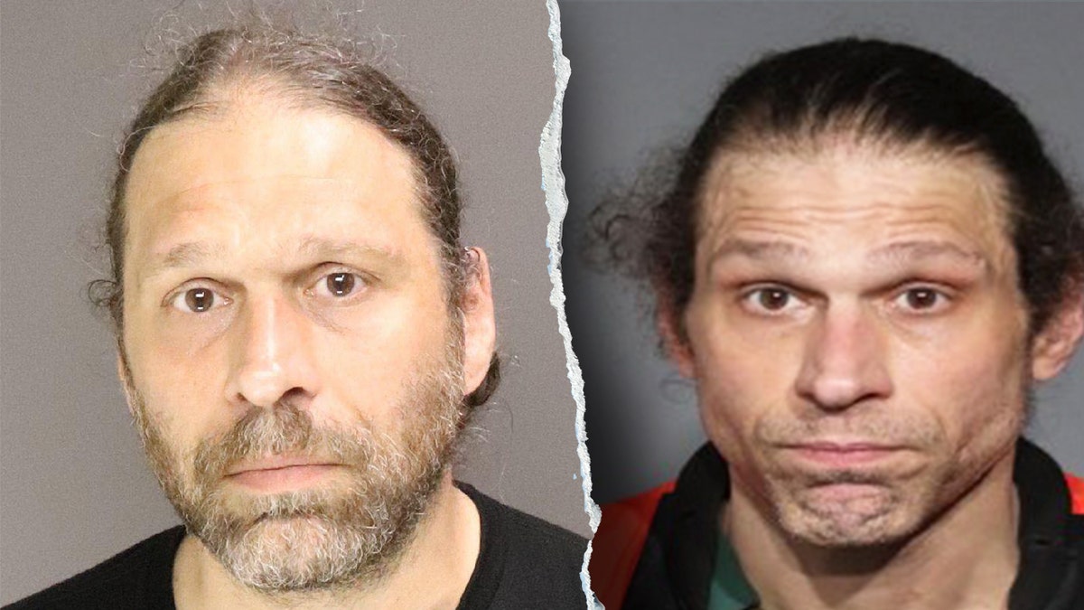 Two mugshots of James Rizzo, 45, who is charged in the random attack on an NYU student. Rizzo appears on New York’s Sex Offender Registry as a Level 2 offender.