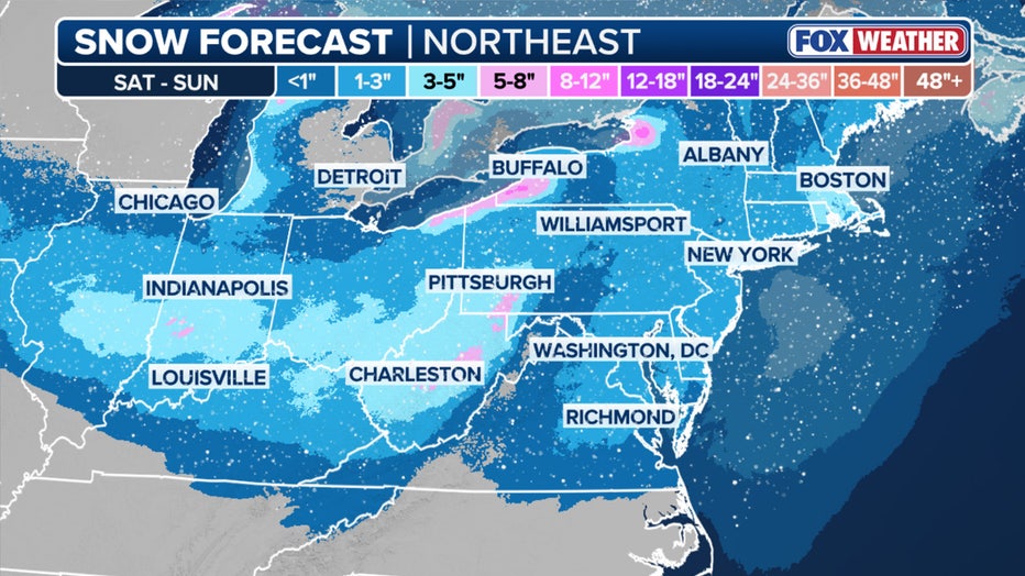 Snow potential for Midwest, Northeast.(FOX Weather)