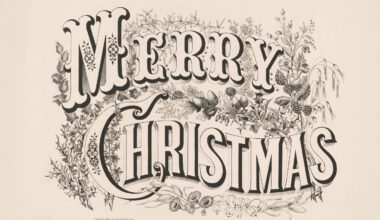 christmas - black and white illustration with merry christmas