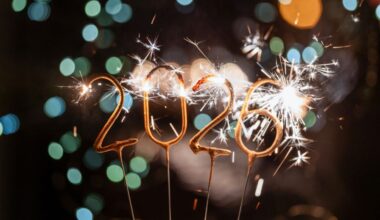 sparklers in the shape of the number 2026, lit up against a dark background