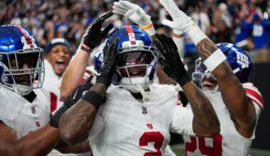 Deonte Banks' teammates were fired up after he left 'stamp' on Giants win