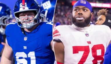 Giants offensive line will likely be down two starters against Raiders