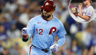 Kyle Schwarber re-signs with Phillies for record $150 million as Mets turn to Pete Alonso