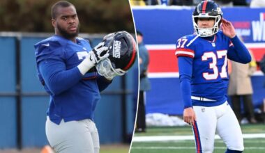 Giants' Evan Neal coming off IR, Younghoe Koo waived