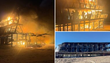 NYC beach club cabana destroyed in massive fire: video