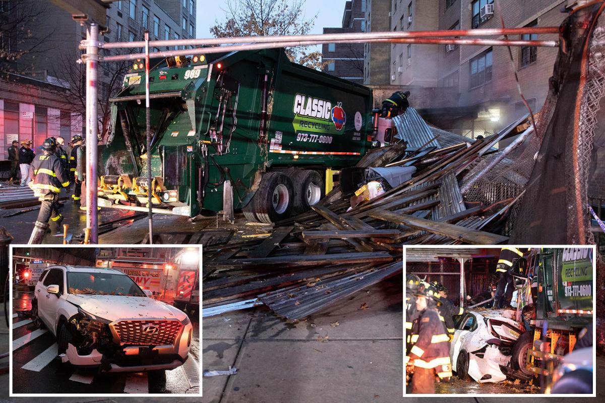Woman killed in NYC scaffolding collapse after garbage truck crash