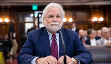 Randy Mastro joins a hearing regarding his nomination for corporation counsel at City Hall on Aug. 27, 2024. (John McCarten/NYC Council Media Unit)