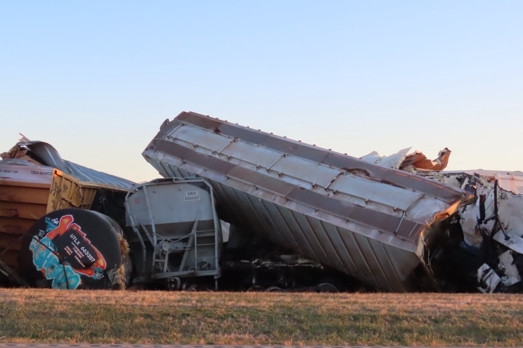 The scene of a derailed CSX train in Todd County, Kentucky.