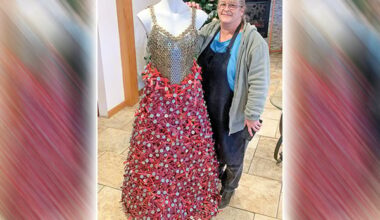 New York artist makes dress entirely from shotgun shells for holidays