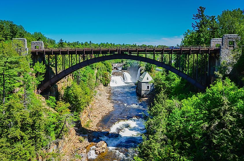 Bridge over Ausable Chasm, located near the hamlet of Keeseville, New York.