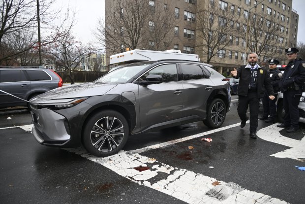 A livery cab driver, identified as Osei Kusi, was found repeatedly stabbed behind the wheel of his Toyota SUV near the corner of Randall Ave. and White Plains Road in the Bronx early Wednesday, Nov. 26, 2025. (Photo by Kyle Mazza/Shutterstock)