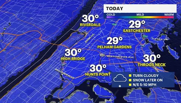 4-8 inches of snowfall expected in The Bronx