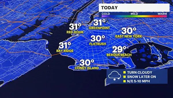 4-8 inches of snowfall expected in Brooklyn