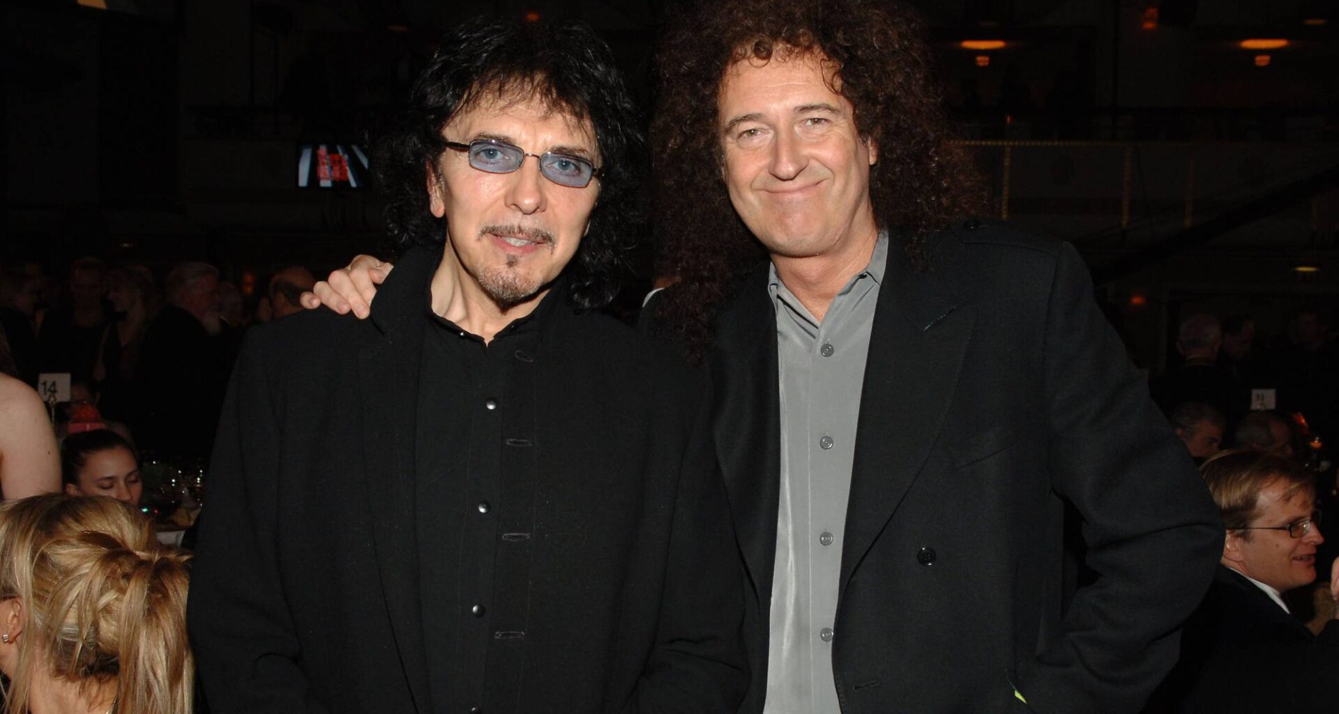 Queen's Brian May gifts Black Sabbath's Tony Iommi with his version of left-handed Red Special replica guitar