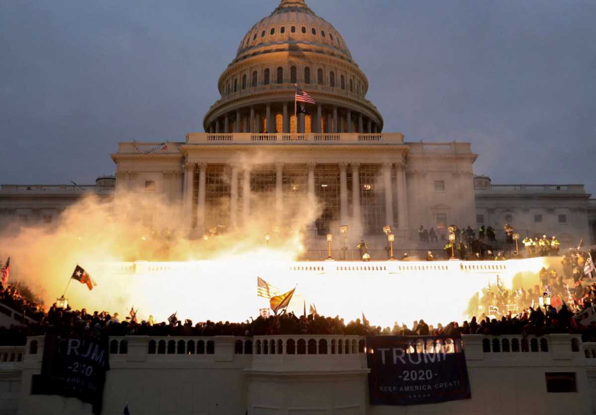 Capitol flash bang photo during Jan. 6 riot