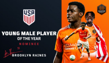 Houston Dynamo FC dynamic Homegrown midfielder Brooklyn Raines nominated for U.S. Soccer’s 2025 Young Male Player of the Year