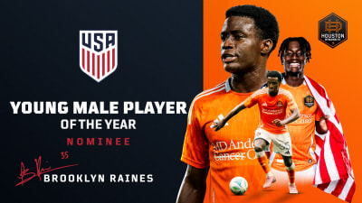 Houston Dynamo FC dynamic Homegrown midfielder Brooklyn Raines nominated for U.S. Soccer’s 2025 Young Male Player of the Year