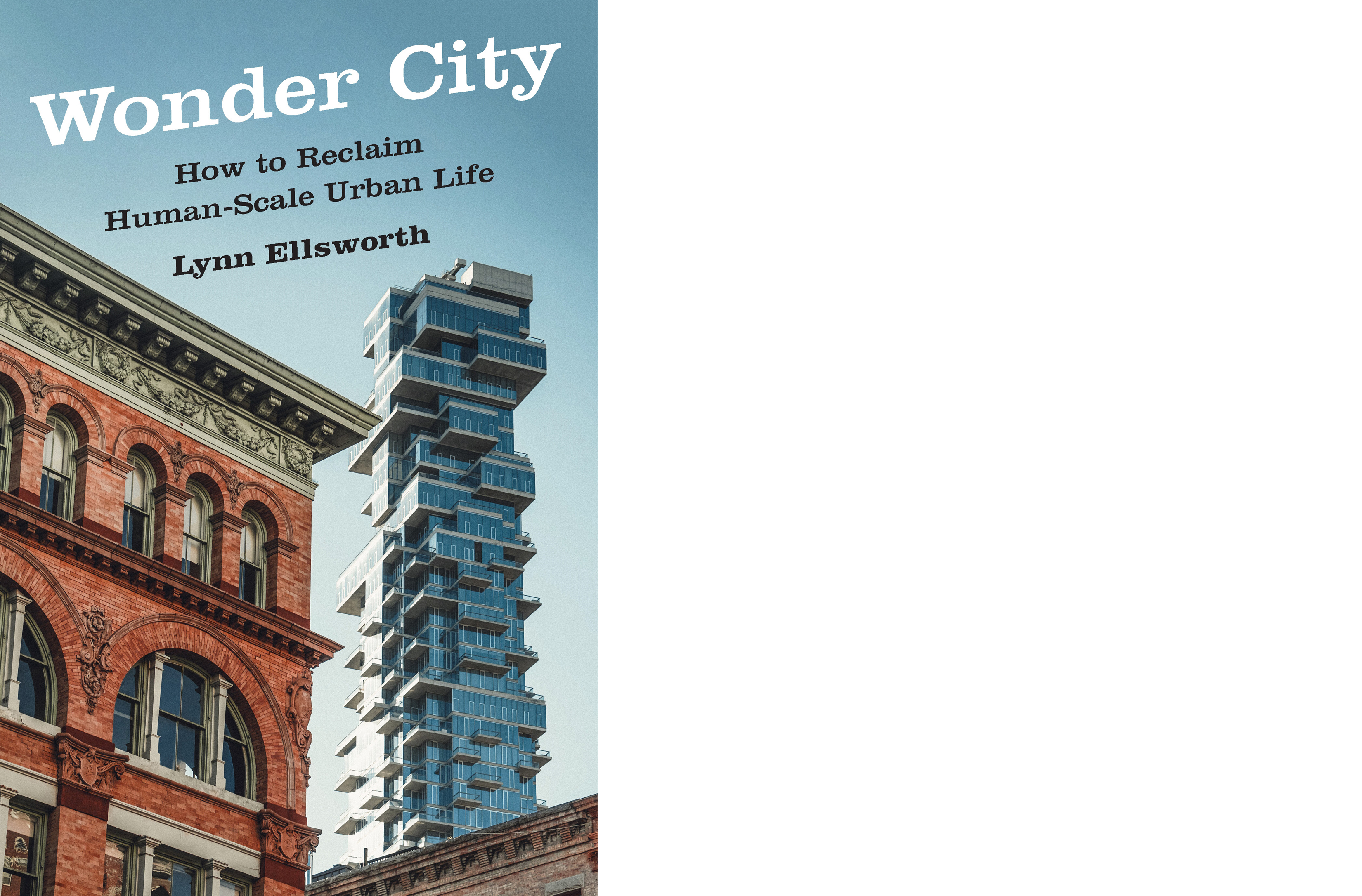 book cover with old and new buildings